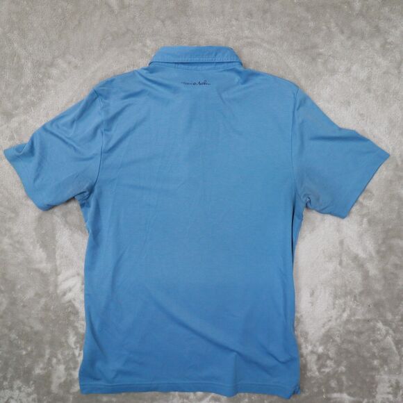 Travis Mathew Light Blue Pima Cotton Blend Chest Stripe Golf Polo size Medium - Picture 8 of 8